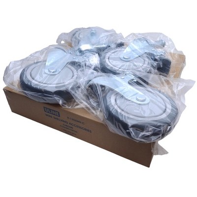 Lot of 4 ULINE H-1205WH-C Polyurethane Caster 1,000lbs Capacity, ø5in Wheel