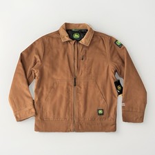 John Deere Canvas Tractor Jacket Barn Chore Duck Coat Boy S 6/7 Tan Farm Western