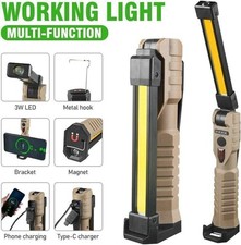 Rechargeable LED Work Light Portable Inspection Lamp Magnetic Folding COB Torch