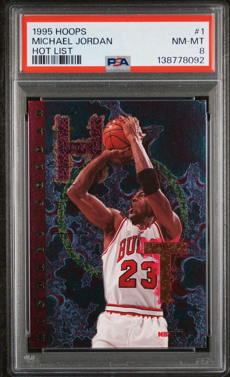 1995 HOOPS HOT LIST #1 MICHAEL JORDAN PSA 8
