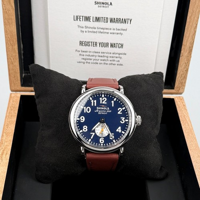 #ad Men’s Shinola Runwell Argonite 1069 Midnight Blue Dial Quartz Watch 41mm $239.53