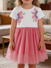 Children's Sequin Flower Tulle Dress