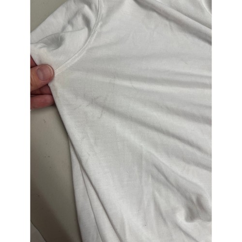 Athleta szS small white crossover ruched top tee knit long sleeve v - neck tee - Picture 6 of 6