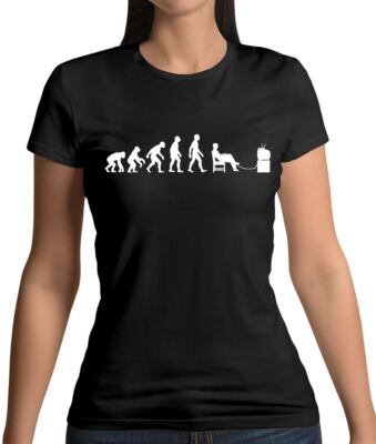Evolution of Man Gamer - Damen T-Shirt - Konsole Spiel Gaming Computer PC Love