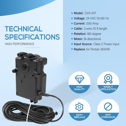 CVA-24T Valve Actuator 3-Port Valves 180 Degree for Pentair Jandy/Zodiac 263045 - Picture 5 of 12