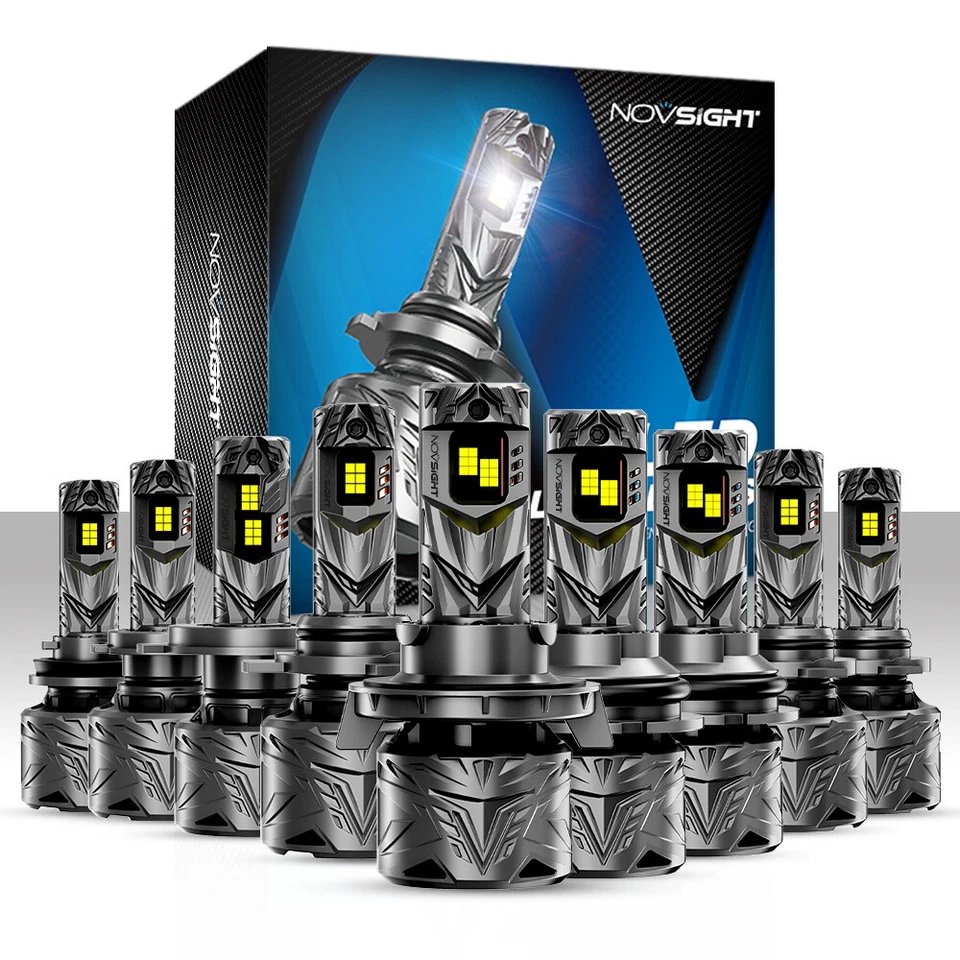 NOVSIGHT H11 9005 9006 H13 H4 LED Headlight Bulbs 80000lm Fog High/Low Beam 2pcs - Image 2 of 4