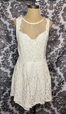 Pins & Needles Mini Dress Romantic Mesh & Lace Cream Dress Size 8 | eBay