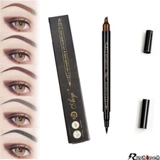 2-In-1 Microblading Tattoo Eyebrow Eyeliner Pen Pencil Long Last 3D Fork Makeup