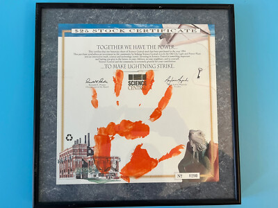 25$ Stock Certificate. Together We Have The Power... Science Central #0290. 
