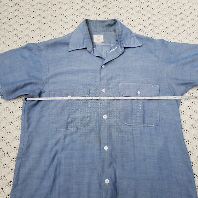 Vtg Big Mac Mens Chambray Permanent Press Cotton Polyester