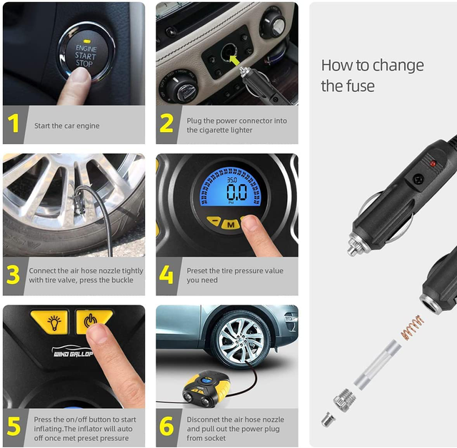 WindGallop Digital Car Tire Inflator Portable Air Compressor for Car