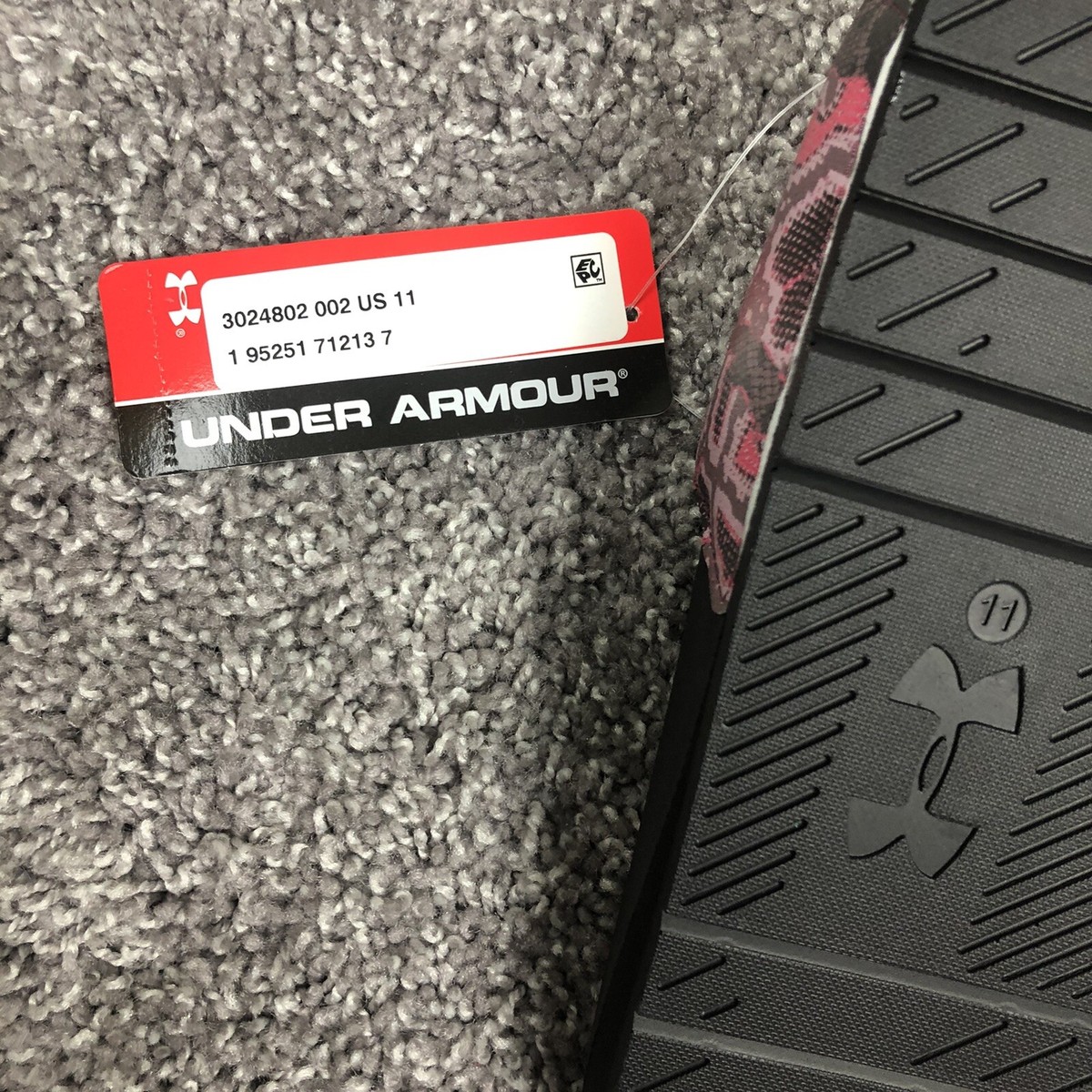 Under Armour Core Remix Print Mens Sandals Black Ash Plum  display picture 1