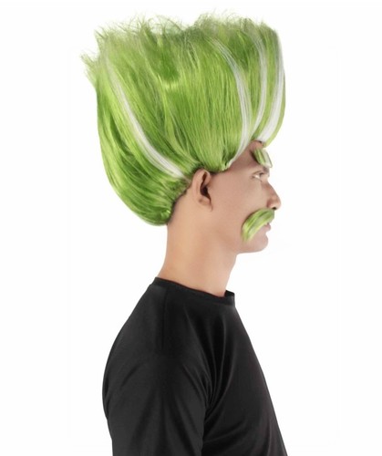 Adult Troll King Wig with Eyebrows & Mustache - Halloween Cosplay Hairpiece - Picture 107 of 121