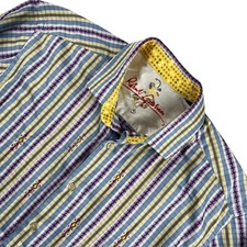 Robert Graham Men  s Cotton Blend Flip Cuff Button-Down Shirt Multicolor   Large