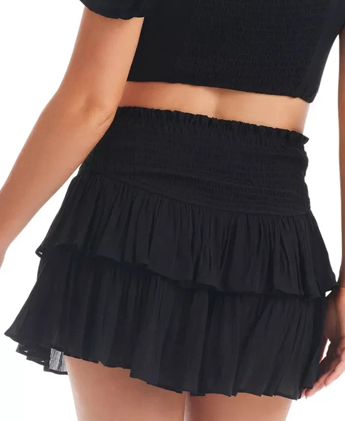 NUEVO CON ETIQUETAS Jessica Simpson Mujer Falda Encubierta Calada en Niveles Talla S $60 8B569 Foto 2 de 2