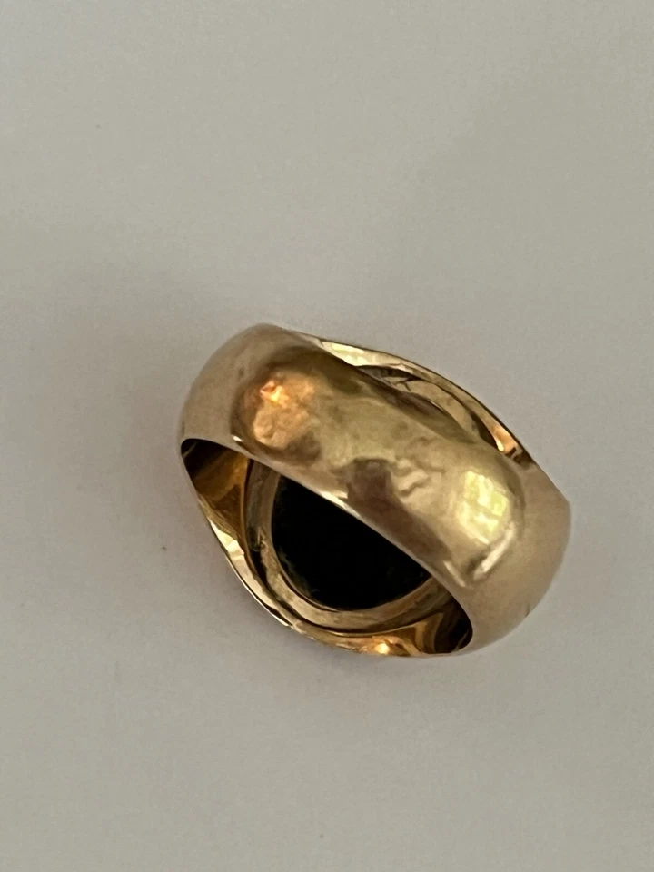5856- Bague Chevalière Or Jaune Onyx - Photo 3/4