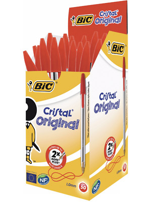 BiC Cristal Medium Biro Kugelschreiber - 1,0 mm rot (50er Pack)