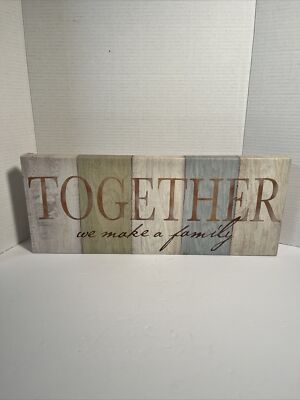   Canvas Picture Together We Make a Family Quote Rustic Sign Home Text, 20 X 8 