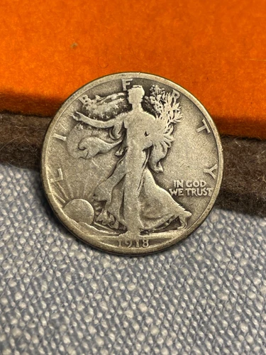 (#101373) Walking Liberty Half Dollar: 1918 D  Good