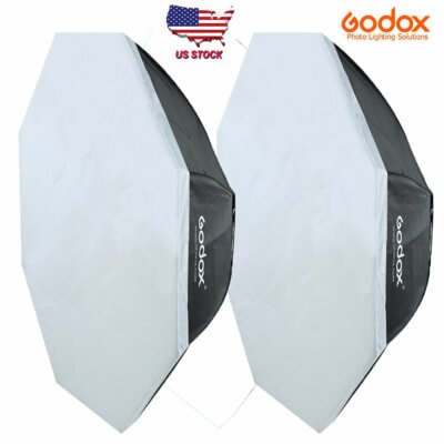 US Godox 2pcs 120cm 47'' Octagon Softbox Bowens Mount For Studio Flash LED Light