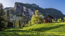 Landscape switzerland alps mountains rocks forest Custom Gaming Mat Desk