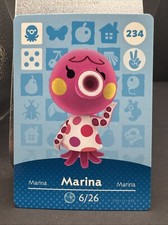 Nintendo Animal Crossing Amiibo Card 234 Marina - Never Scanned