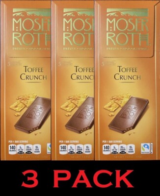 **NEW** MOSER ROTH TOFFEE CRUNCH CHOCOLATE CANDY 4.4 oz - 3 PACK