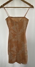 H&M Women's Peach Sleeveless Fitted Dress Size S Viscose Stretch