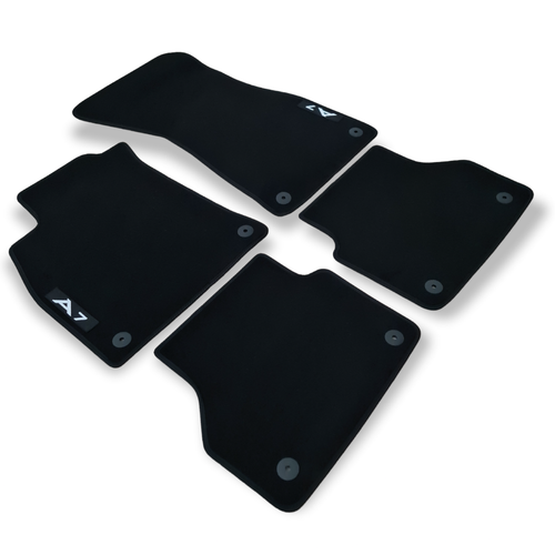 Car Floor Mats Velour For Audi A7 Waterproof Black Carpet Rugs Auto Liners New - Foto 3 di 11