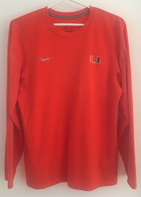 Nike Dri-Fit Miami Hurricanes Orange Shirt Adult Small | eBay