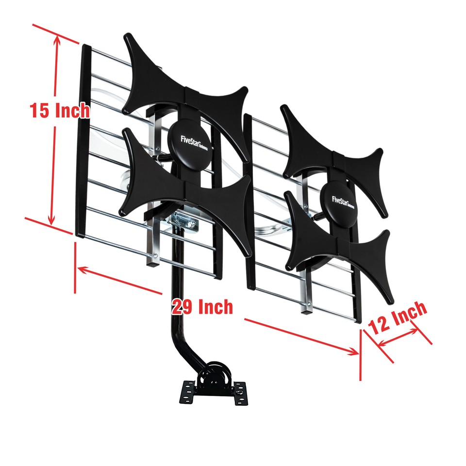 Digital TV Antenna Multidirectional Amplified UHF VHF Indoor Outdoor ...