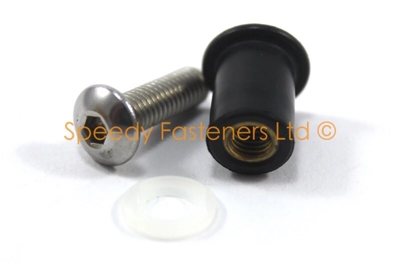Speedy Fasteners 10x Windshield Screen Bolts Rubber Well Nuts fits Suzuki GSX-R - Image 2 of 4