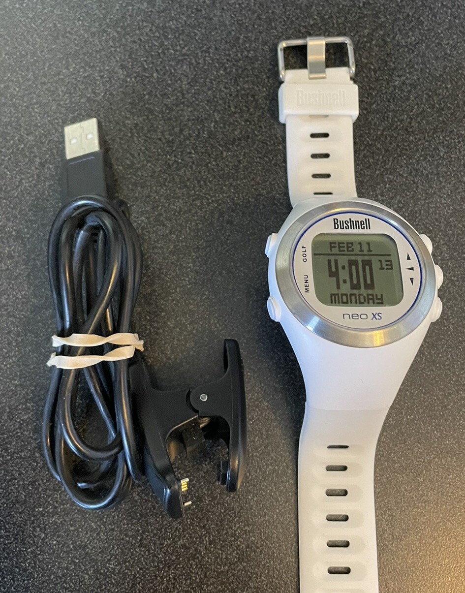 Bushnell Neo XS Watch Golf GPS Rangefinder White w/ Charging