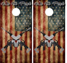 We The People American Flag Cornhole Wraps Boards Decals Bag Toss Game Stickers
