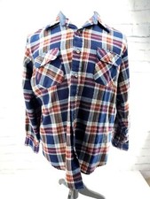 Vintage Sears Roebuck  Co. Shirt Maroon Plaid w/Stripes Size Large 16-16.5 