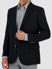 Nautica Men's Black Solid Modern-Fit Active Stretch Solid Suit Blazer Size 38R