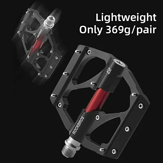 Pedales de bicicleta de montaña ROCKBROS aluminio 9/16" un rodamiento sellado pedales de metal Foto 3 de 4