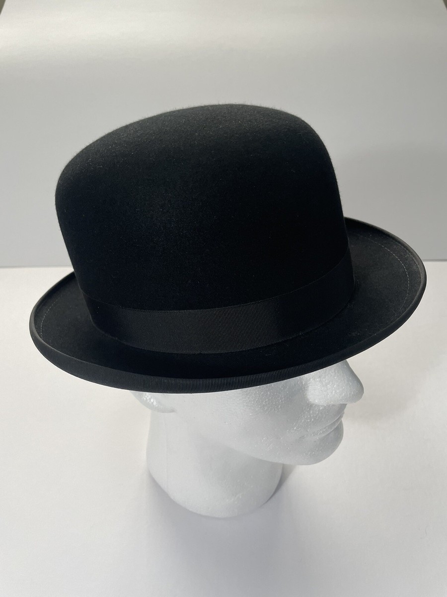Vintage Dobbs Fifth Avenue Black Bowler Hat. 7 1/8 With Vintage Dobbs Fifth Avenue Black Bowler Hat. 7 1/8 With