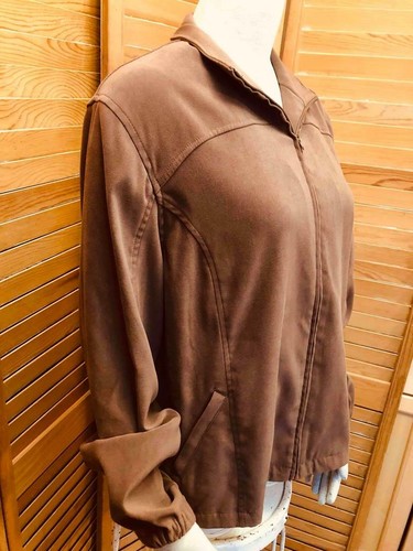 Orvis Sporting Traditions Brown Moleskin Jacket Zip Front Size 16 - Picture 4 of 8