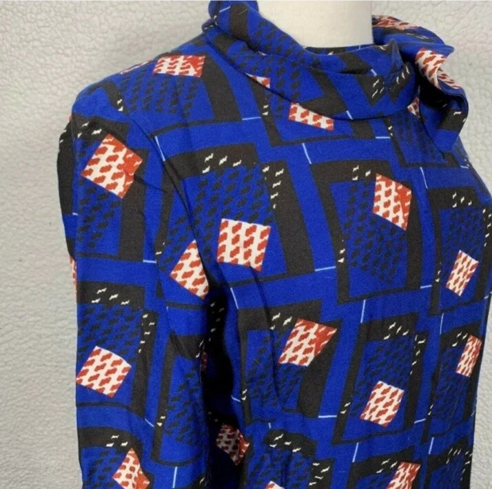 复古 70 年代 Adele Simpson Union Made A Line 连衣裙 领带 办公室 职业 复古 — 第 3/4 张图片