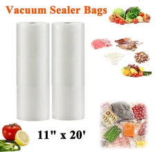 11" x 20' Vacuum Sealer Bags Rolls Storage Food Embossed Food Storage Bags Pack