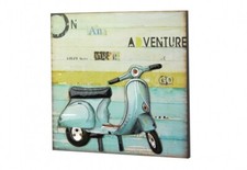 3D Wandbild Vespa aus Holz & Metall, 50x50 cm, Roller Wand Deko Bild Poster