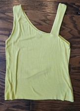 Cabi Radiant Tank 6354 Size MEDIUM Yellow Asymmetrical Knit New