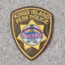 Vintage Kings Island Park Police Uniform Patch Amusement Park Ohio Brown Rainbow