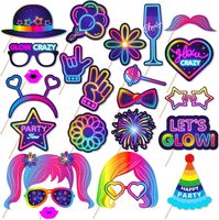 Fotobox Accessoires Neon, 25 StüCk Fotobox Requisiten Glow, Party Foto Requisite