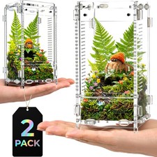 Jumping Spider Enclosure, Acrylic Terrarium with with Magnetic Doors