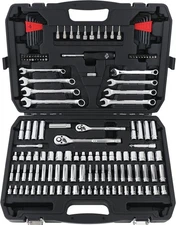 Amazon Basics Mechanic's Socket Tool Set With Case, Metric Sizes, 145-Piece