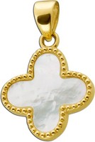 Perlmutt Kleeblatt AnhäNger Gelbgold 333 8 Karat WeißEr Edelstein