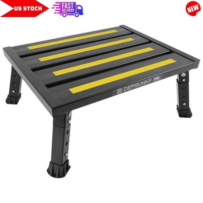 Adjustable Height Aluminum RV Step Foldable Platform Step Stool Support 1000 lbs