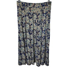 Vintage Worthington Paisley Pleated Maxi Skirt Women 10 Floral Boho Cottagecore